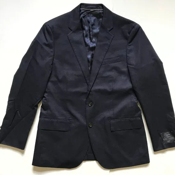 NWT JCrew Ludlow Jacket Mens 44 L Navy Blue Slim Fit Coat Italian AT050 NEW